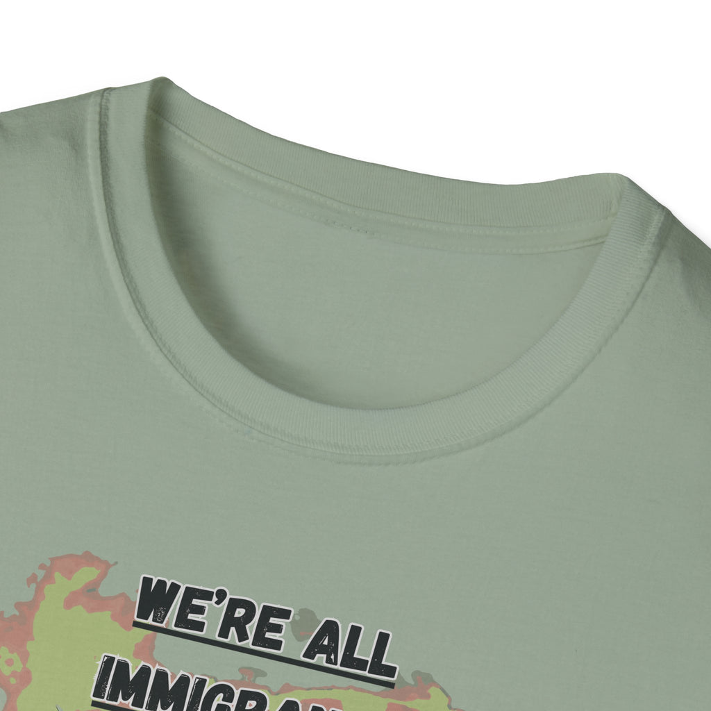We're all immigrants, Statue of Liberty Cuffed by ICE police, Protest Statement T-Shirt - Pro Democracy, Unisex Tee, Activism Apparel, Unique Gift, US Political Satire.