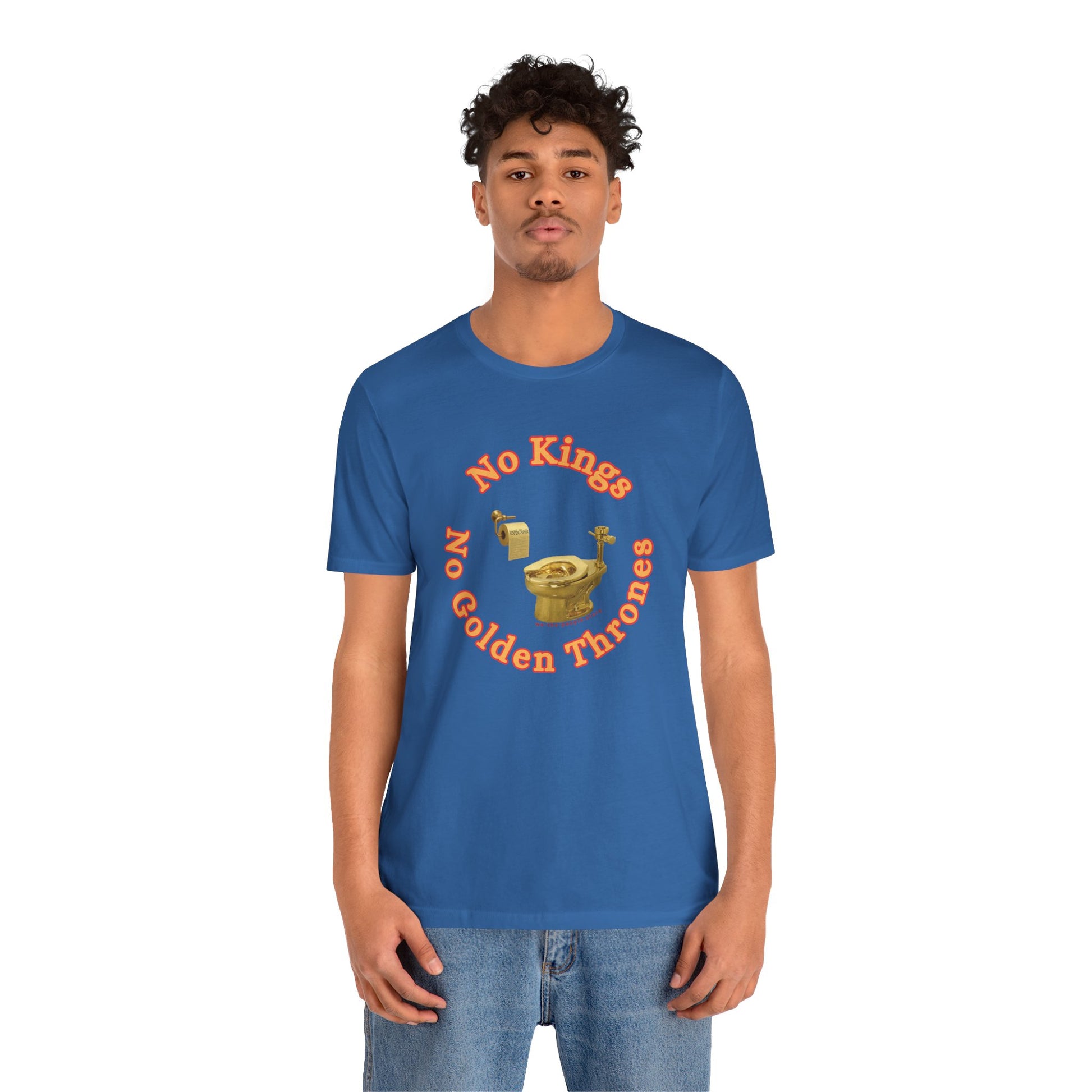 No Kings protest Tee, Unisex Jersey Short Sleeve Tee, Quirky Gift, Casual Wear, Political Satire Apparel