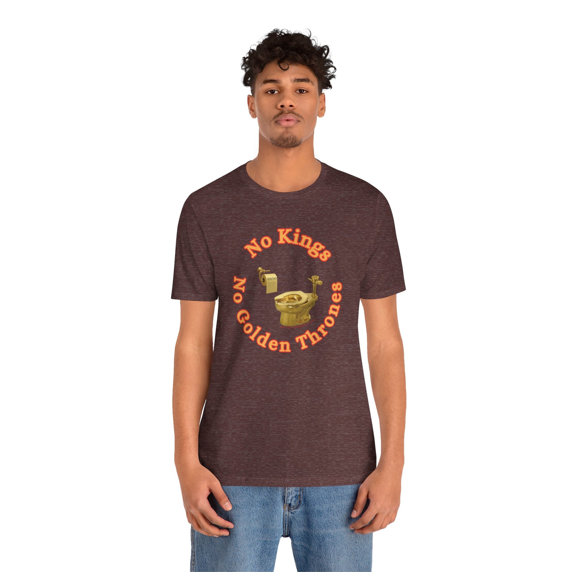 No Kings protest Tee, Unisex Jersey Short Sleeve Tee, Quirky Gift, Casual Wear, Political Satire Apparel