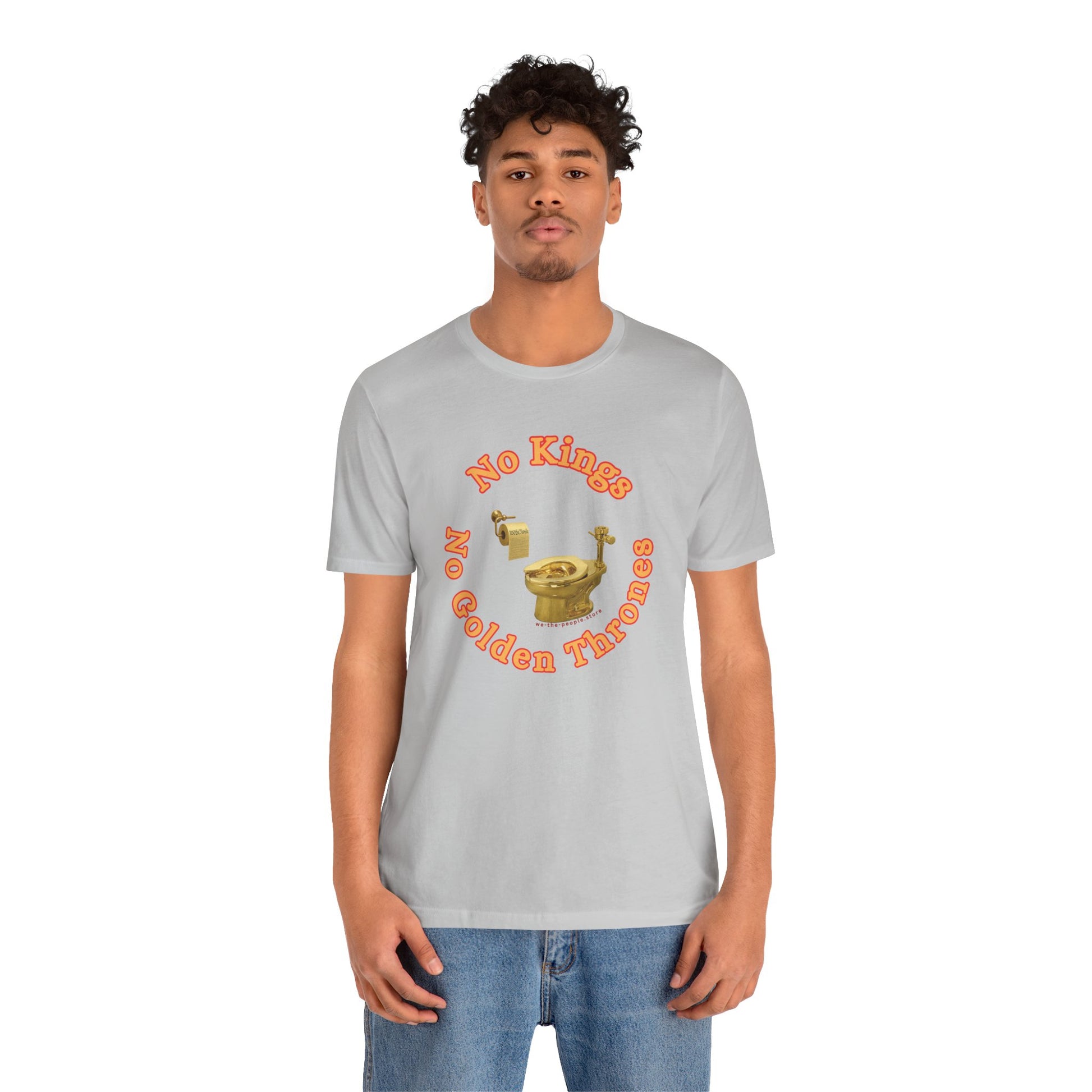 No Kings protest Tee, Unisex Jersey Short Sleeve Tee, Quirky Gift, Casual Wear, Political Satire Apparel