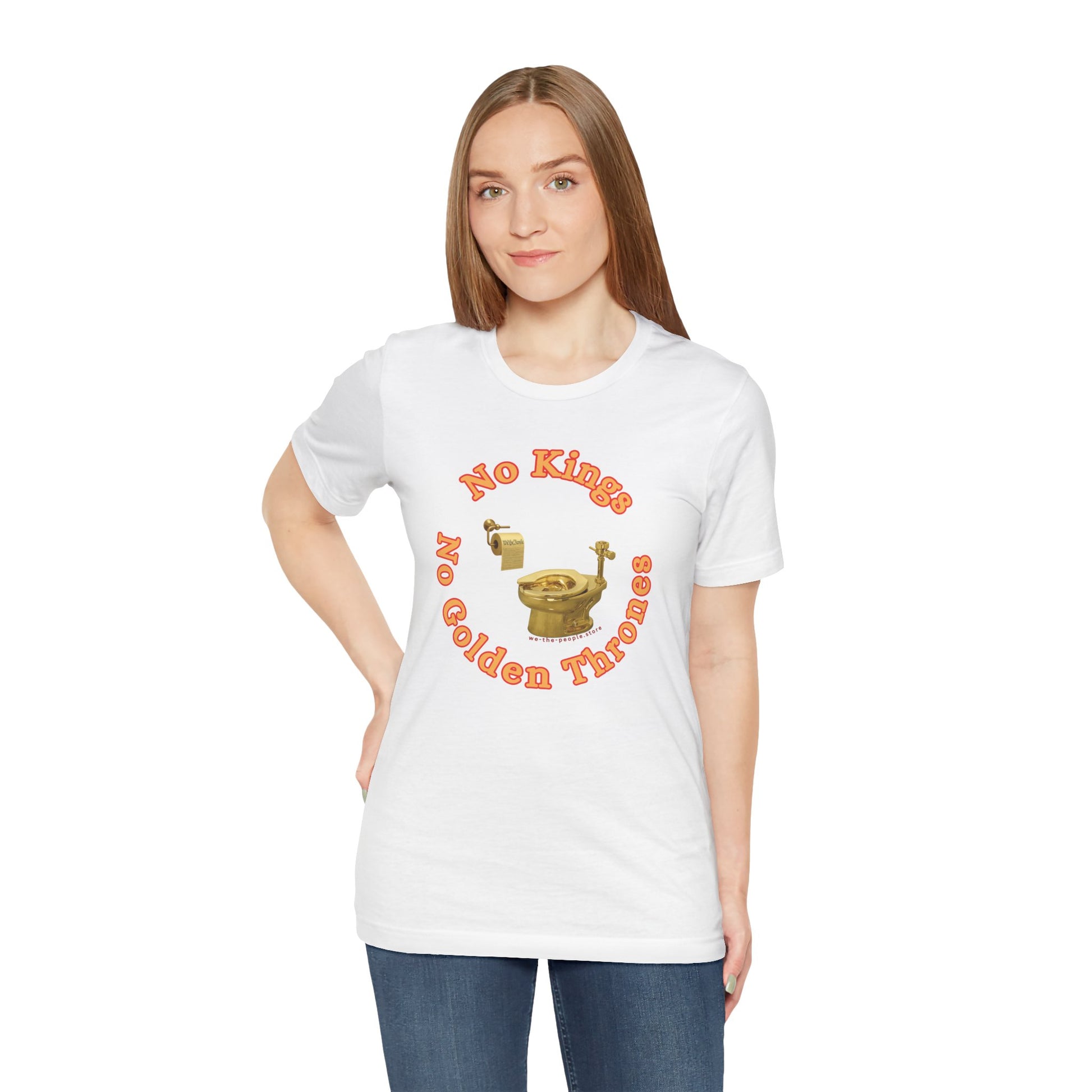 No Kings protest Tee, Unisex Jersey Short Sleeve Tee, Quirky Gift, Casual Wear, Political Satire Apparel